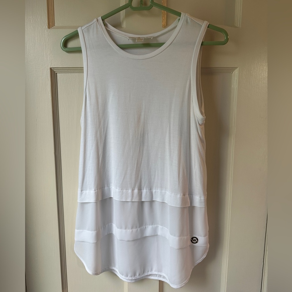 Michael Kors White Layered Tank Top